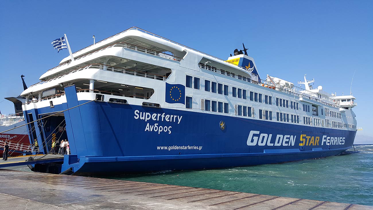 Golden Star ferry in the p&ograve;rt of Rafina - Athens Greece