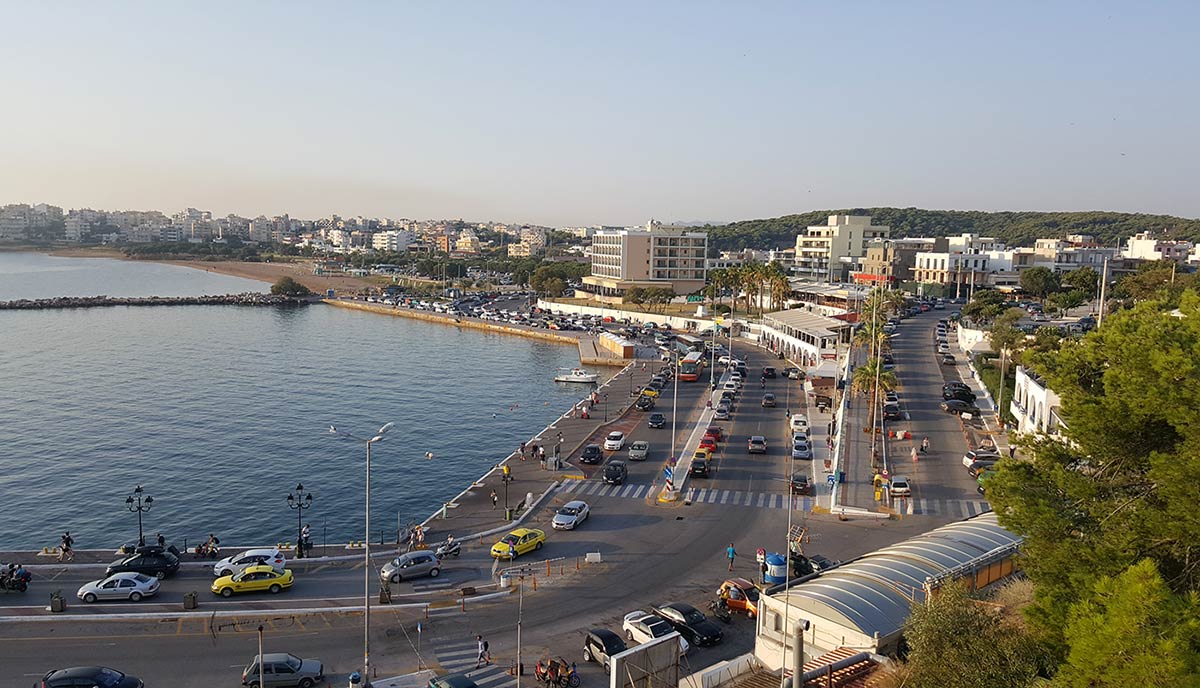 Arial view of Rafina port in Athens