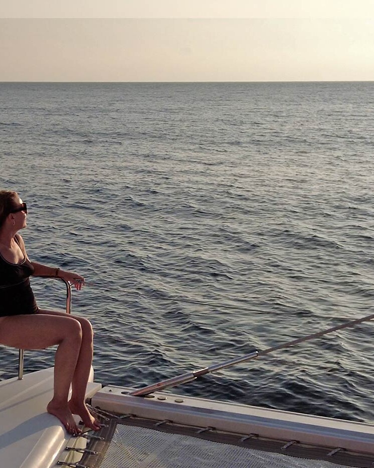 Catamaran coucher de soleil santorin